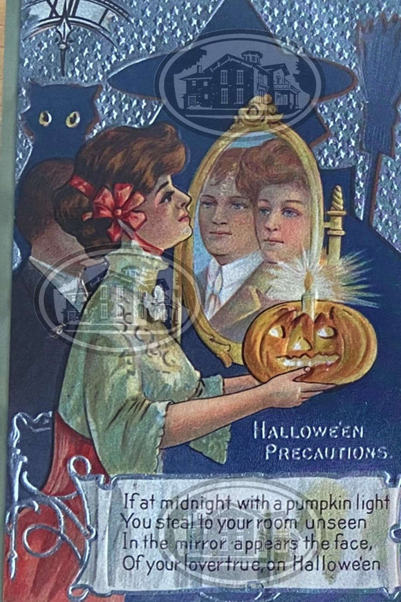 Halloween Postcard - Hallowe'en Precautions