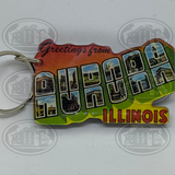 Greetings From Aurora, Illinois Keychain